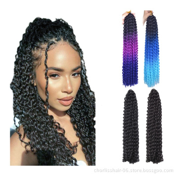 Hot Selling Pre Looped Value Pack Pre-Twist Water Wave Passion Twist Wavy Crochet Braiding Hair Synthetic High Temperature Fiber